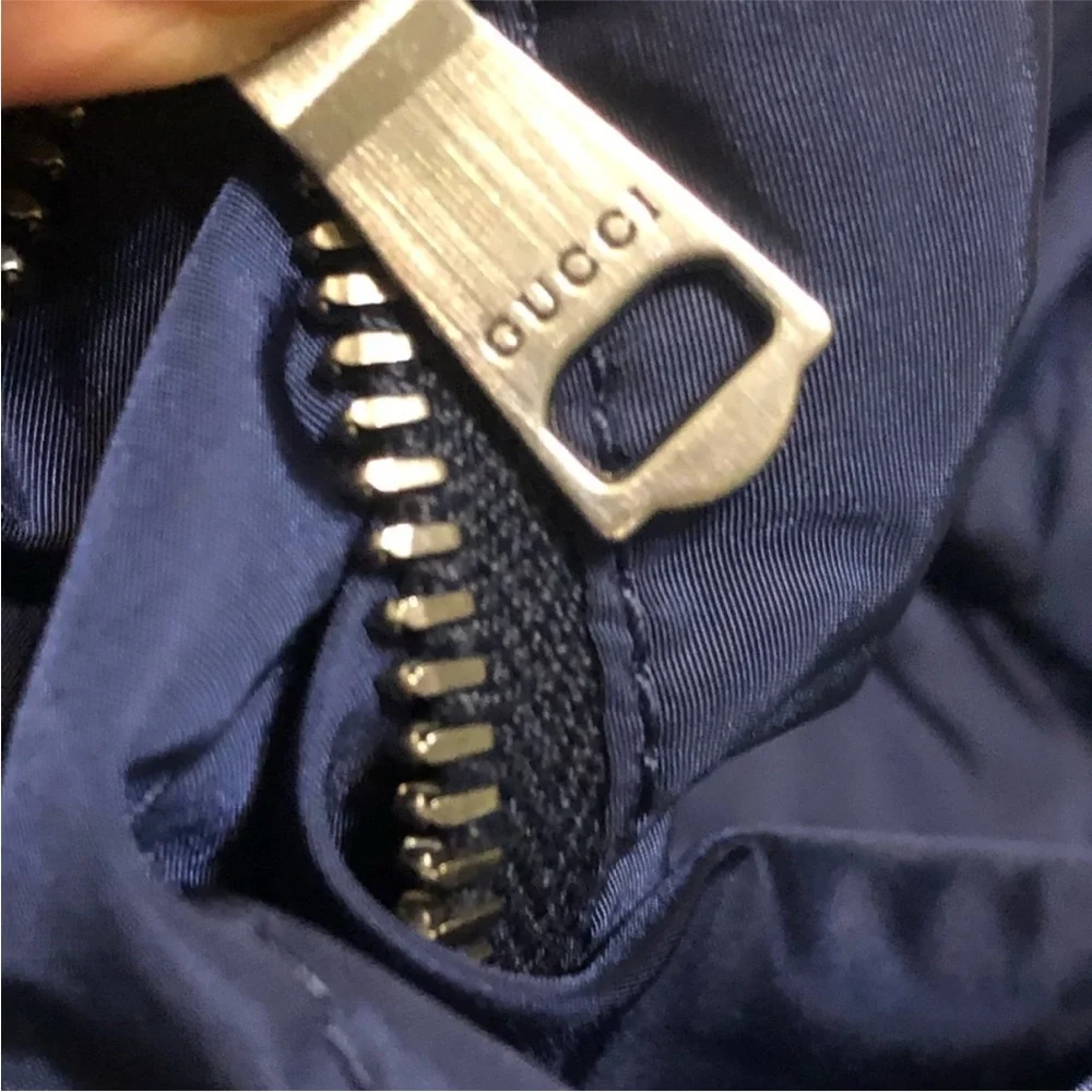 Gucci Navy blue Quilted Vest jacket made Italia